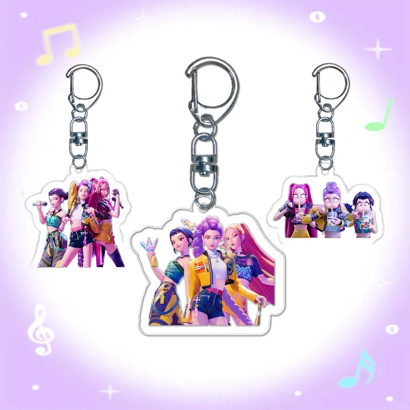 

New Acrylic Keychain KPop Demon Hunters Rumi Mira Zoey Cartoon Anime Key chain Characters Gift Pendant Decoration