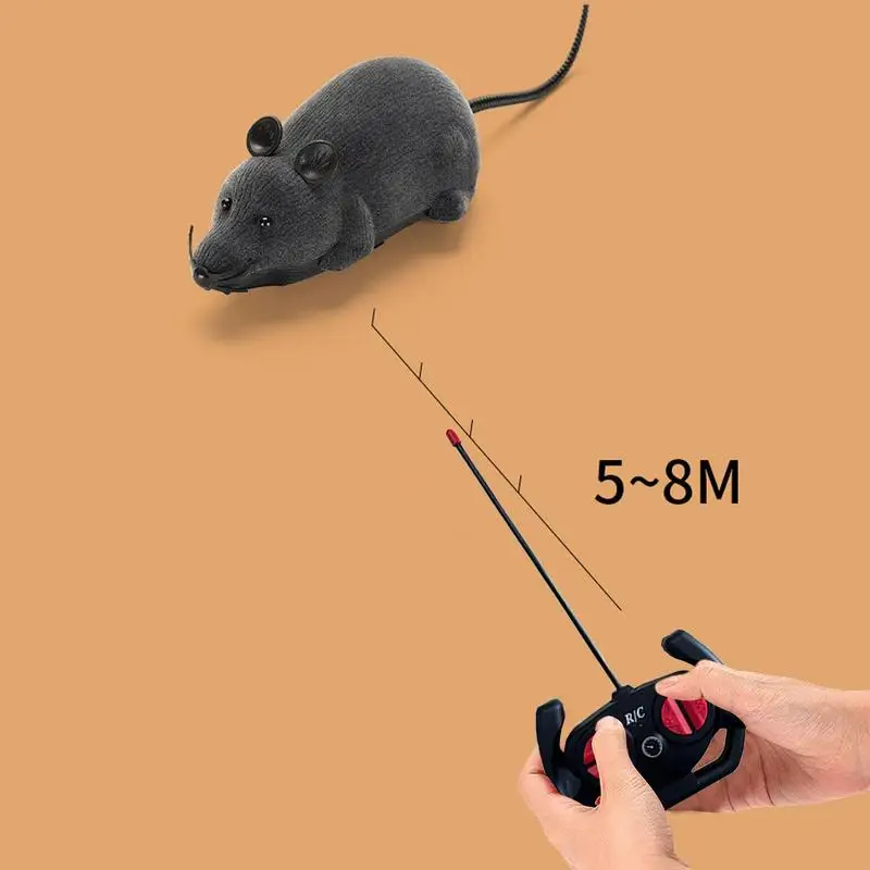 Robot Mouse Cat Toys RC Mouse Cat Toys Battery Powered Toys Mimic Real Prey Four Way Wireless Remote Control Electric Mouse