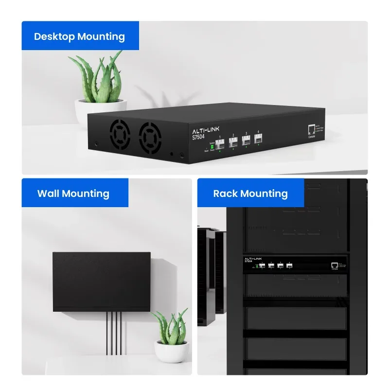 สวิตช์จัดการ L3 แบบ 4 พอร์ต 10G SFP+ Base-X ชิปเซ็ต Realtek RTL9301