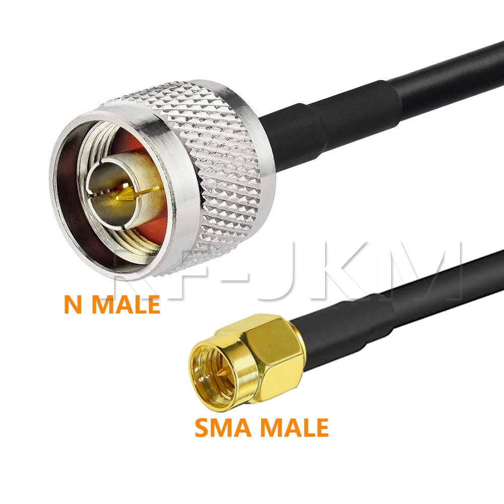 N Typ auf SMA RPSMA männlich weiblich Crimp für RG58 Koax Verlängerung Jumper Pigtail Kabel L16 N auf SMA schnelle Lieferung Messing RF