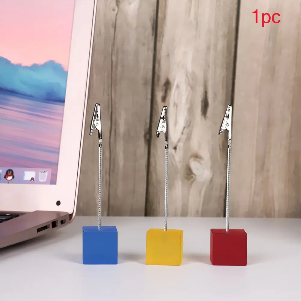 Fashion Wedding Arrangement Home Decor Office Supplies Picture Folder Photos Clips Resin Square Shape Clamps Stand Place Card