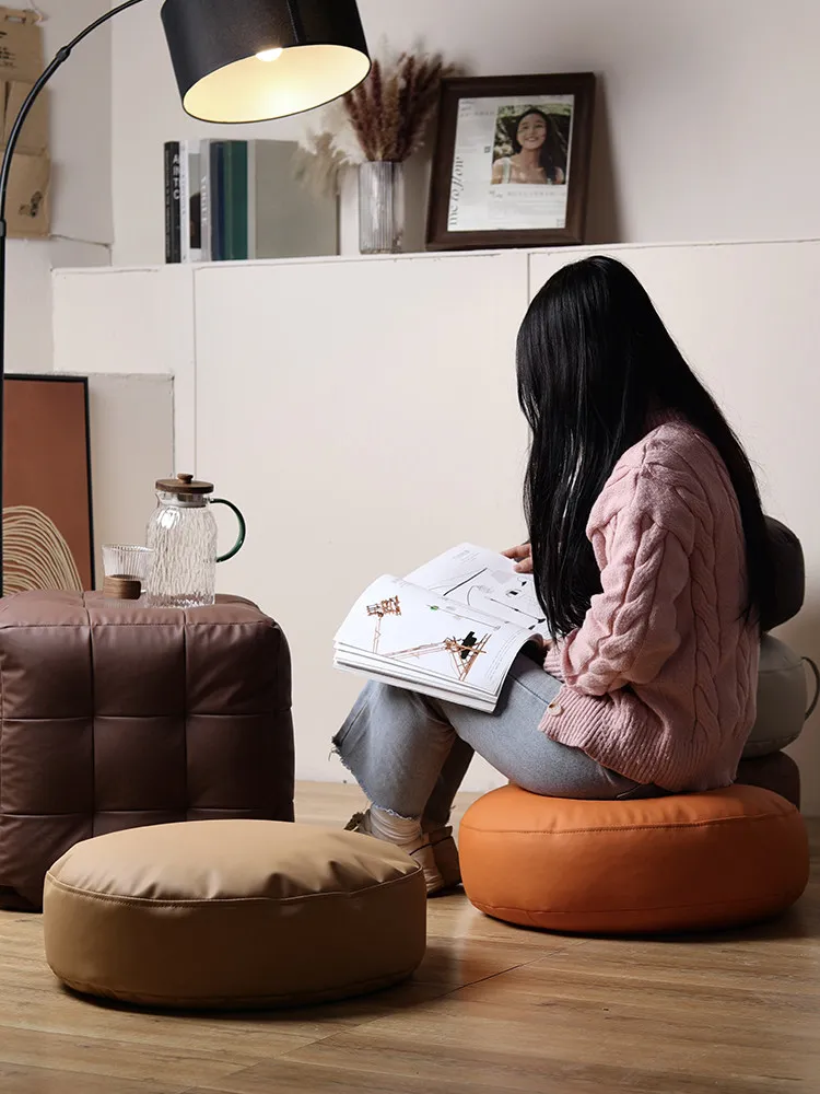 Nordic round cushion, living room, Japanese balcony, bay window, lazy tatami floor, seat cushion, leather mat for home use