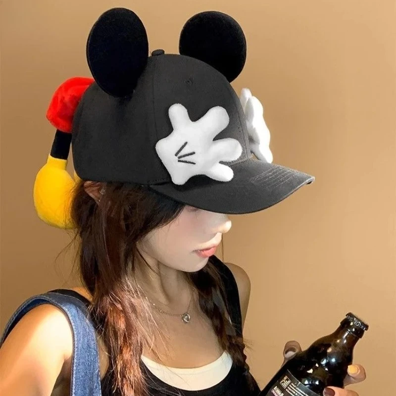 

Trendy Mickey Mouse 3D Ears Baseball Cap - Cute Palm Decor Cartoon Sun Hat Stylish Casual Hat for Women Daily Outfit Beach