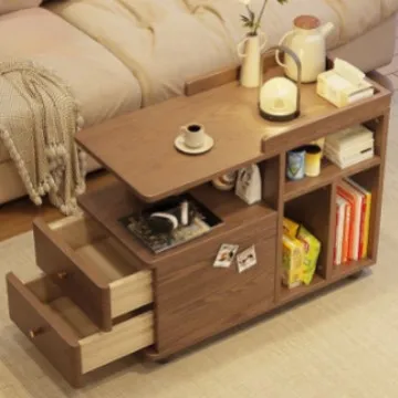 All solid wood edges, living room with wheels removable storage lockers for home use