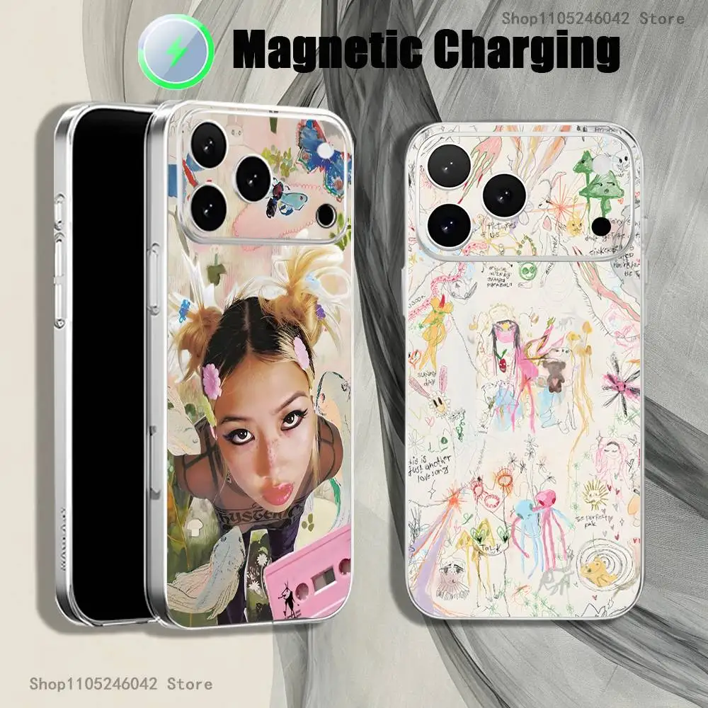 

B-beabadoobee Beatopia Transparent White Phone Case For iPhone 17,16,15,14,13,12,11,Pro,Max,Plus Magnetic Wireless Charging