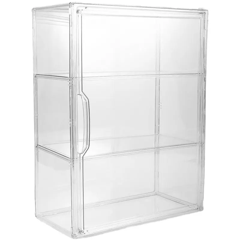 【EFFICIENT 】Multi-Function Acrylic Desktop Organizer Box Clear High Transparency Figurine Display Storage Box For Clear Room