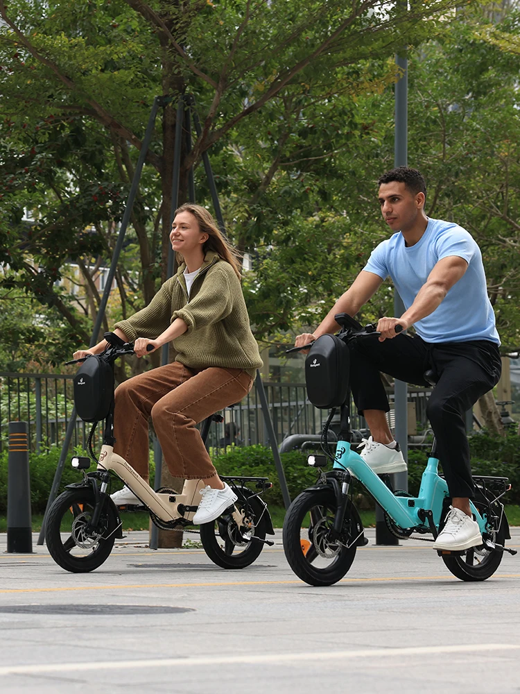 Faltbares Elektrofahrrad 14 Zoll 250W 36V 10,4Ah Elektrofahrrad für Erwachsene und Jugendliche, 25km/h EU Pendler E-Bike mit Vorderradfederung Bodywel T16PRO