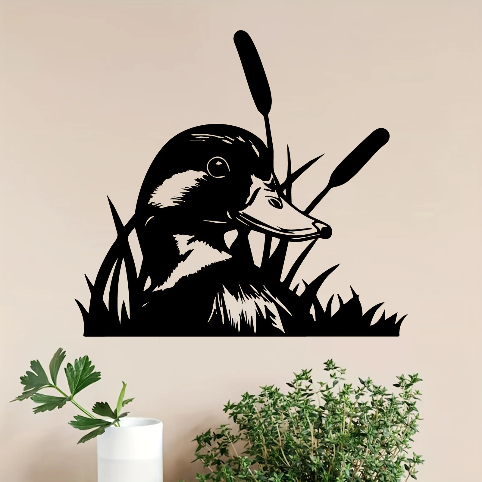 Duck Metal Wall Art, Weather‑Resistant Iron Duck Silhouette Mural, Indoor Outdoor Garden Wall Backyard Fence Patio Decor