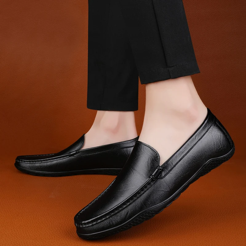 

Leisure business men's leather shoes minimalist style Comfortable driving Slip on loafer Party outdoor walking gentlemen's shoes