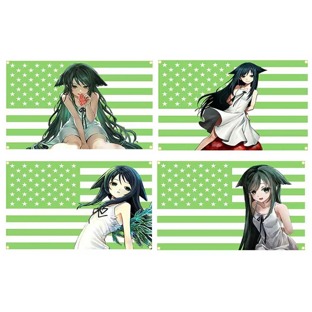 2x3fts 3x5fts 5x8fts S-Song of S-Saya Flag Green American Tapestry Anime Art Banner For Bedroom Outdoor Decor