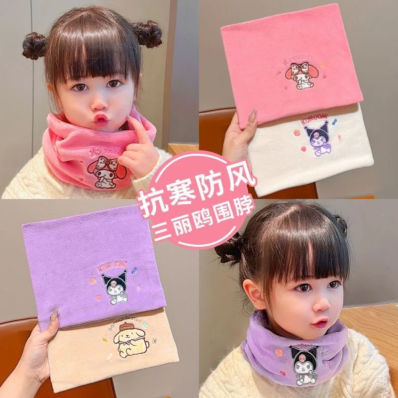 New Cinnamoroll Anime Sanrio Ins Kids Kuromi Innovative Love Warm Scarf Cute Cartoon Kawaii My Melody Neck Sleeve Windproof Gift