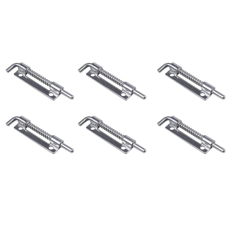 AB46-6X Hardware Spring Loaded Metal Security Barrel Bolt Latch 3.5 Inch Long Silver Tone