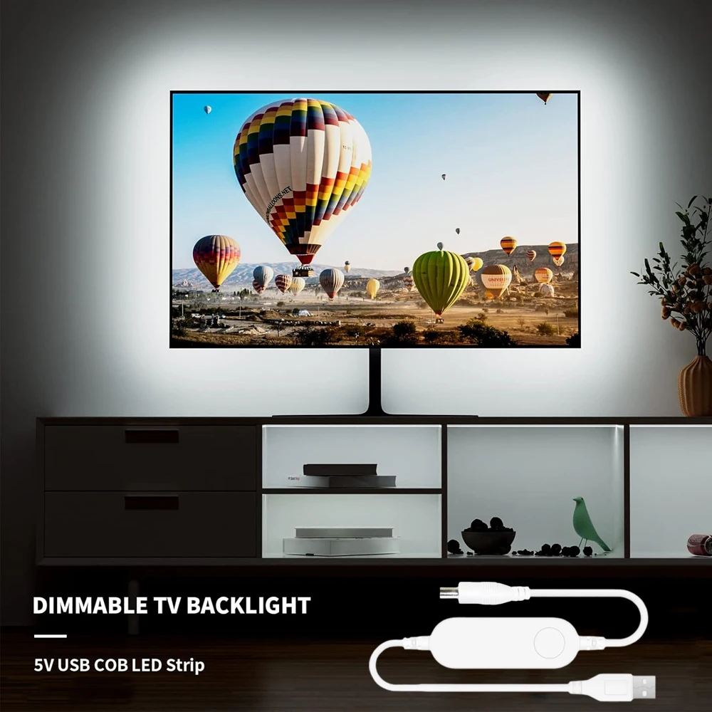 USB WiFi COB LED قطاع ضوء 5 فولت 1 متر 2 متر 3 متر 4 متر 5 متر عكس الضوء خزانة مرنة غرفة نوم ضوء تويا الحياة الذكية APP الأب أليكسا جوجل المنزل