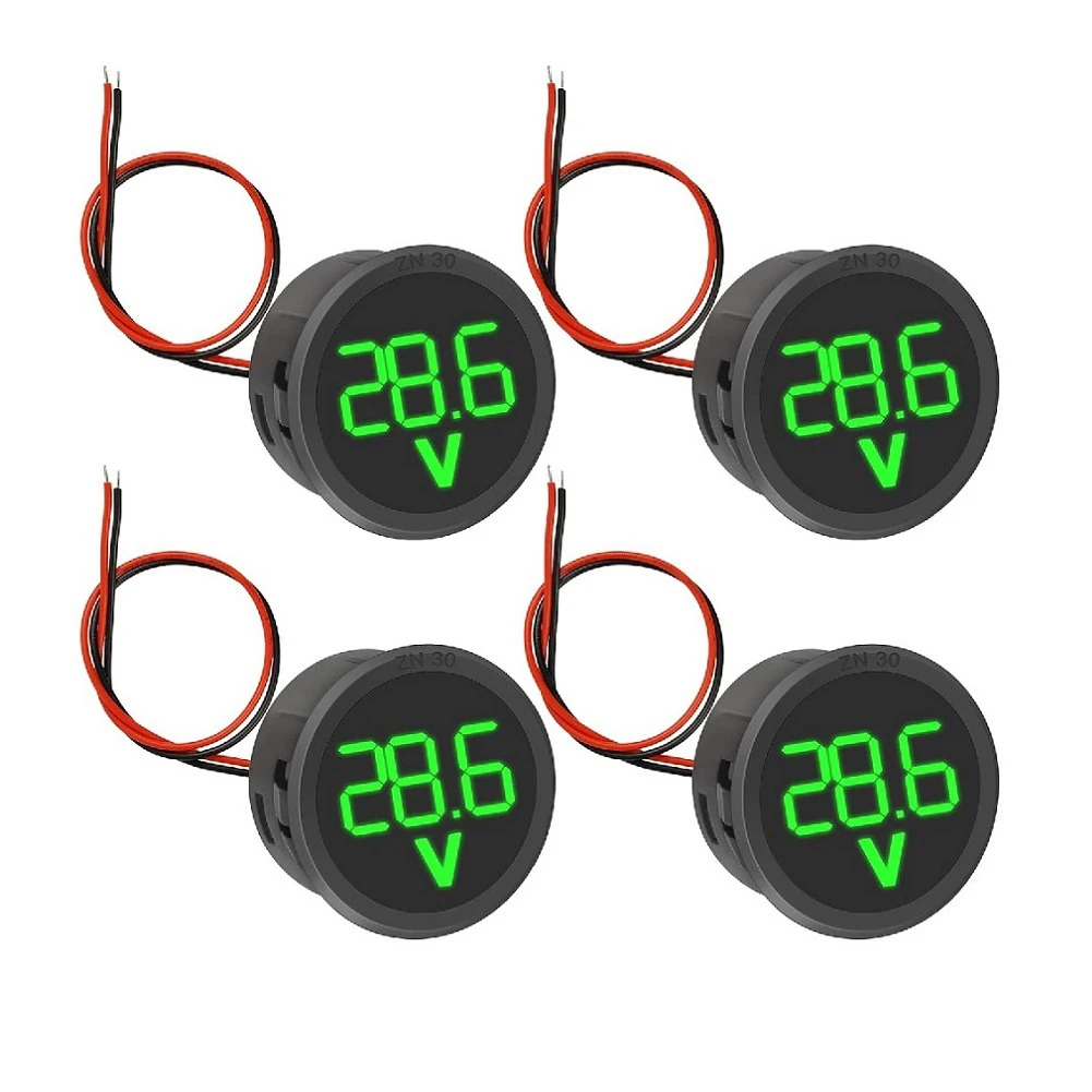 4pcs DC 4V-100V Digital Voltmeter LED Display Voltage Meter For Cars Motorcycles Vehicles Boats Caravans Checking Voltage