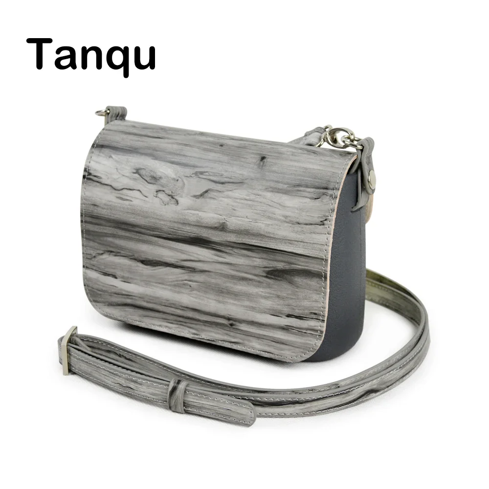 

TANQU New Set Wood Grain Opocket Style Small EVA Pocket Plus Leather Flap Long Adjustable Belt with Clip Closure Attachment OBag