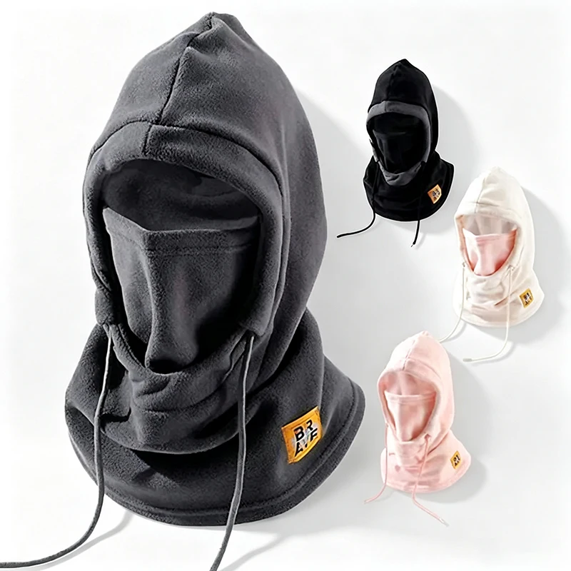 AliExpress OFFBONDAGE Unisex Winter Balaclava Knit Hood - Windproof Mask with Drawstring Motorcycle Riding Headgea Warm Knitted Cap Cold Weather