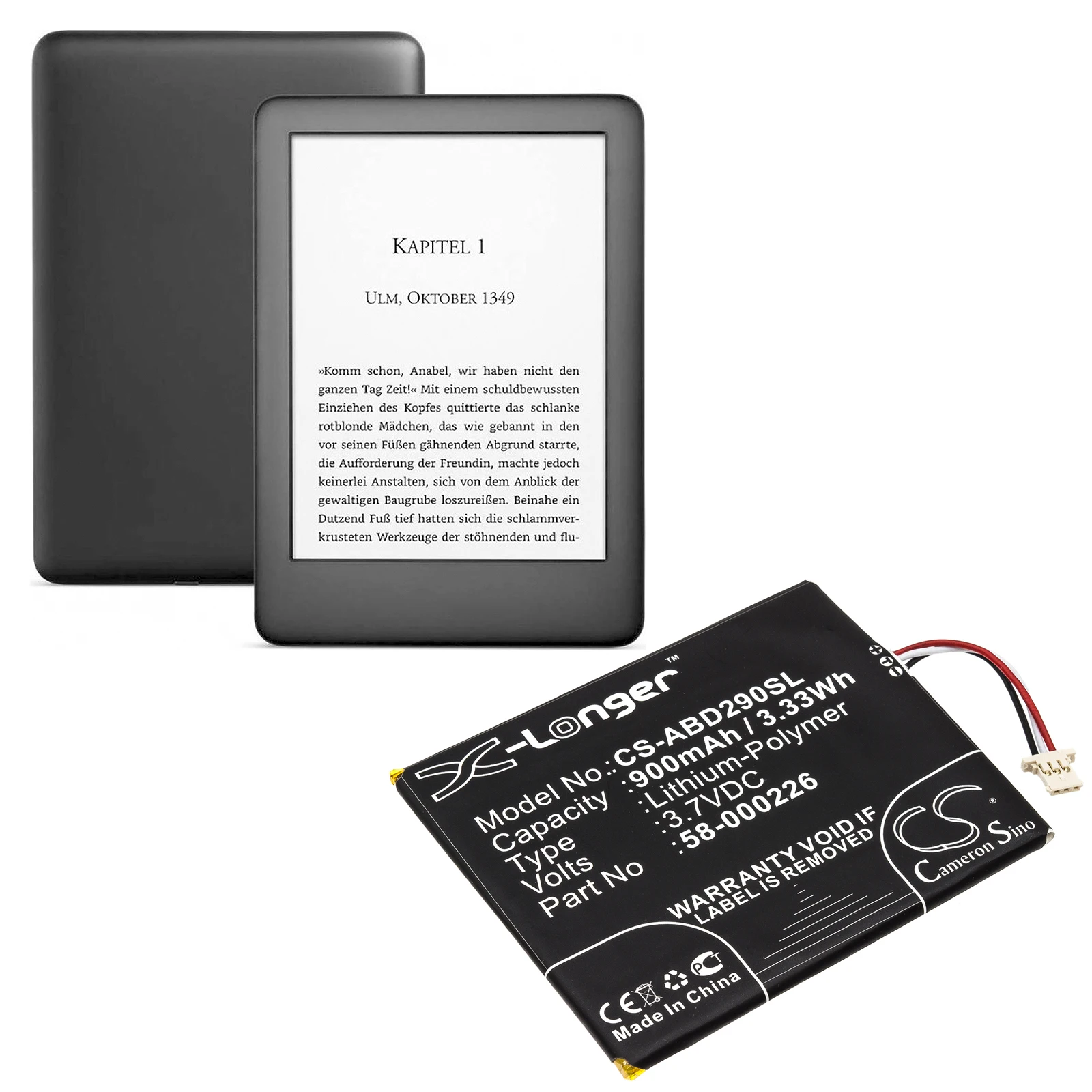 E-book 900mAh Battery For 26S1019 58-000226 Kindle 10th  J9G29R  B07DLPWYB7 53-014490  Generation