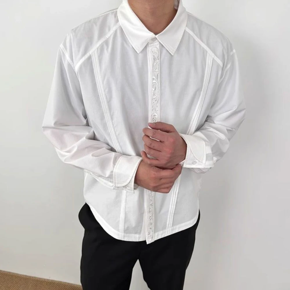Summer New Men's Deconstructed Long-Sleeve Shirt American Retro Fashion Trendy High Street Casual Simple Loose Niche Men's Top