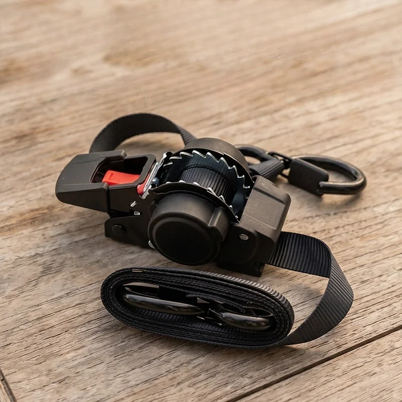 Auto‑Retractable Ratchet Strap,Self‑Retracting Cargo Tie Down Strap,Nylon for Motorcycle Luggage Cargo Securing Travel Transport