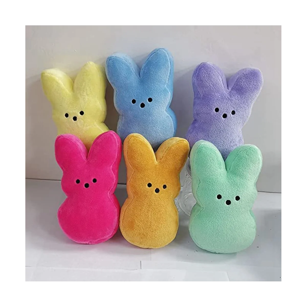 6Pcs 15CM Cute Animal Star Carrot Peep Bunny Doll,Kawaii Animal Bunny Doll Toys Easter Decoration