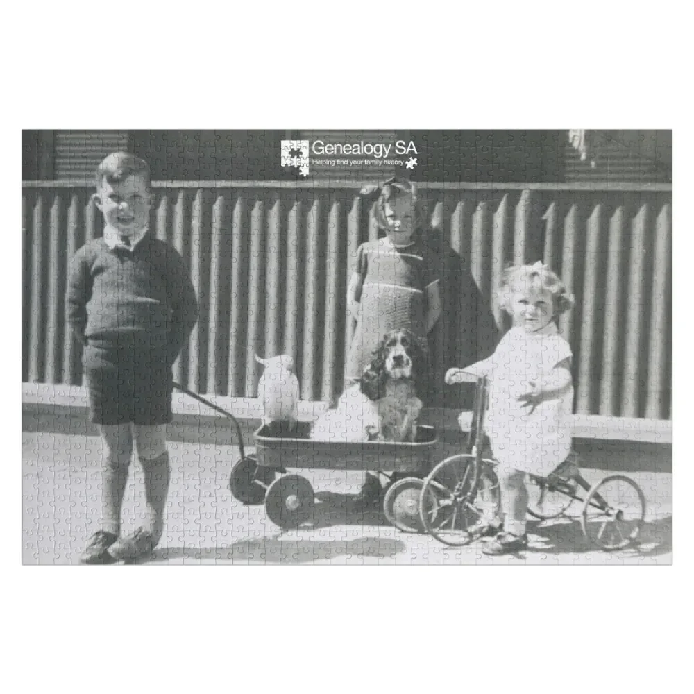 

Wagon, Trike, Dog and Cockatoo – Genealogy SA Photographic Collection P00198-098 Jigsaw Puzzle Animal Customizable Gift Puzzle