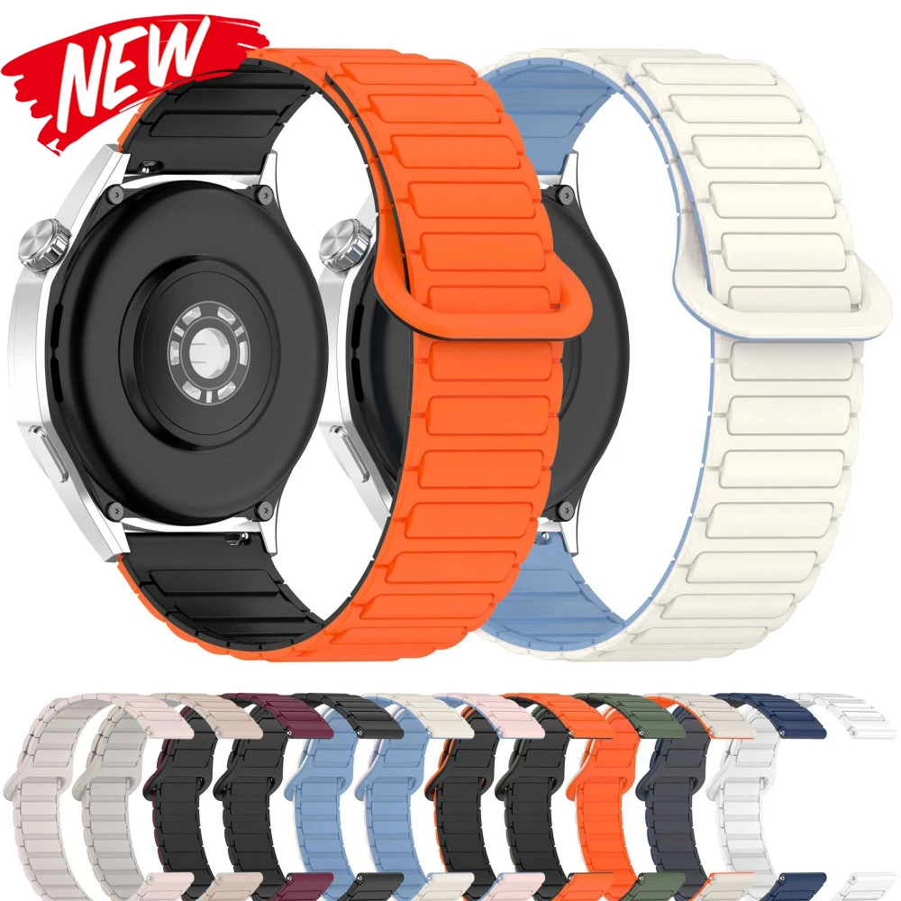 Silicone Magnetic Loop Strap for Samsung Galaxy Watch 7/6/5/4/3/Gear S3 5Pro 20 22MM Band For Huawei Watch GT5/4 GT3 Pro Correa