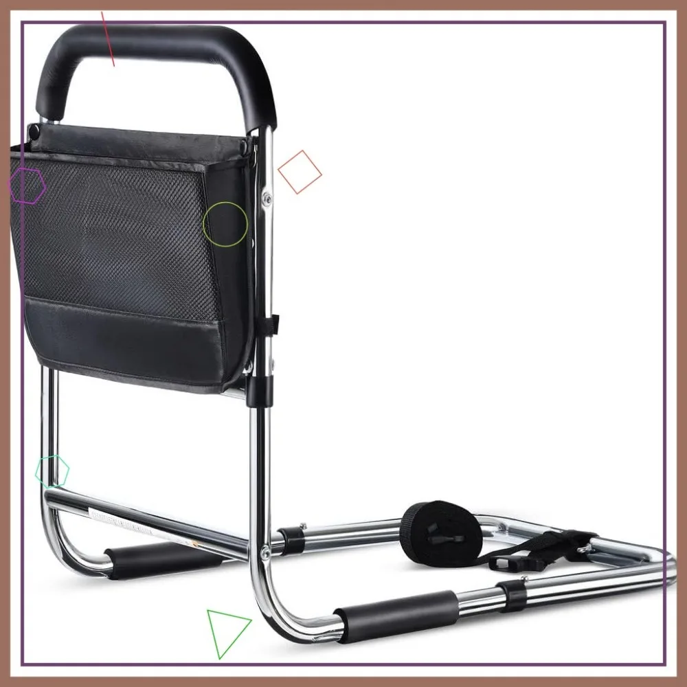 Bed Assist Rail for Seniors, ASTM Approved Safety Bar with Storage Pocket and Floor Support for Easy Bed Access