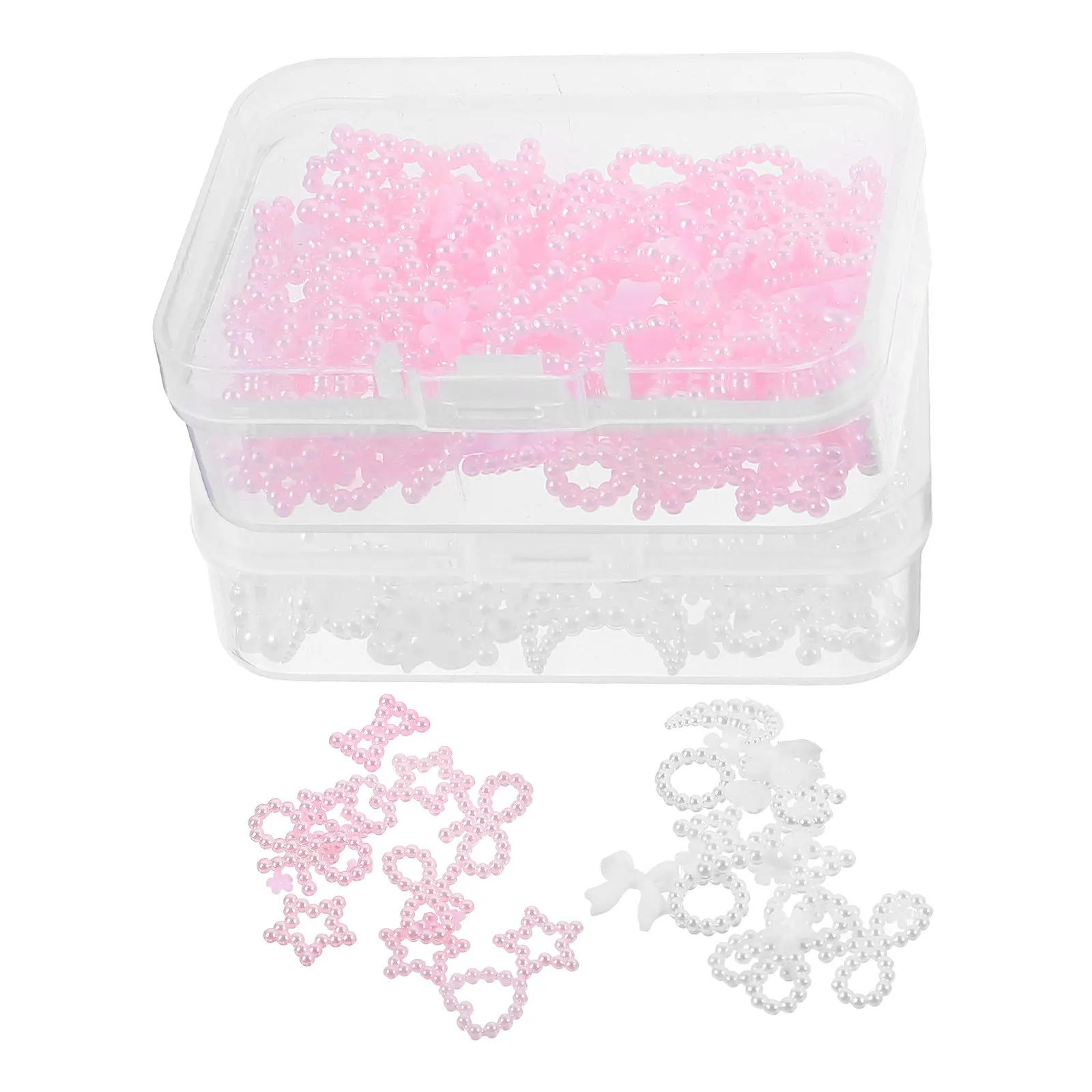 

2 Boxes French Pearl Nail Charms Sturdy Long-Lasting Nail Gems for Women Artificial Natural Nails Kawaii Cute Manicure