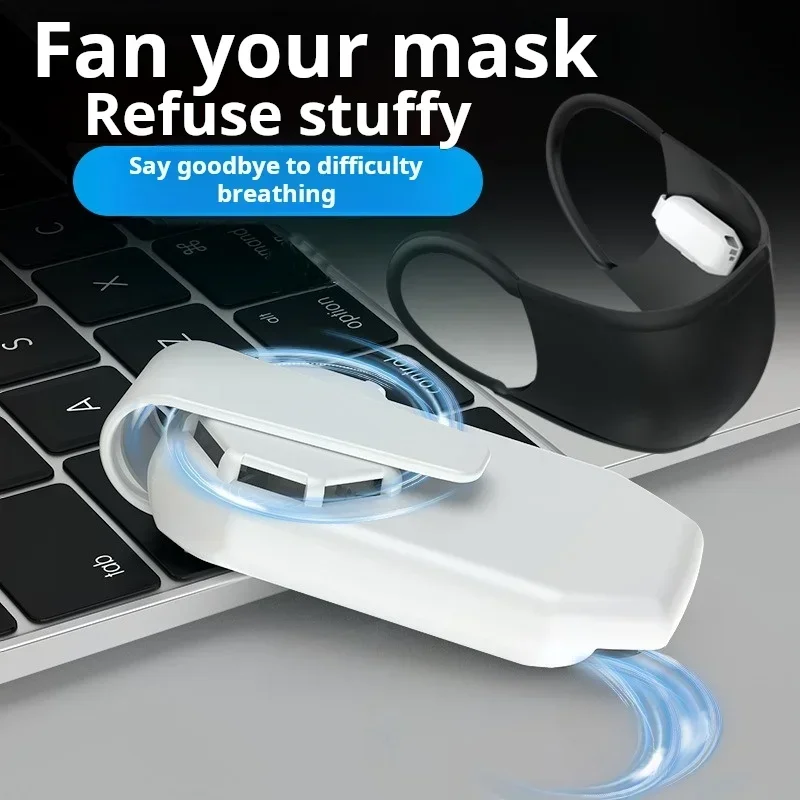 Ultra Mini Fan Mask fan Circulate fresh air Dehumidification to avoid stuffiness Blade rotation airflow