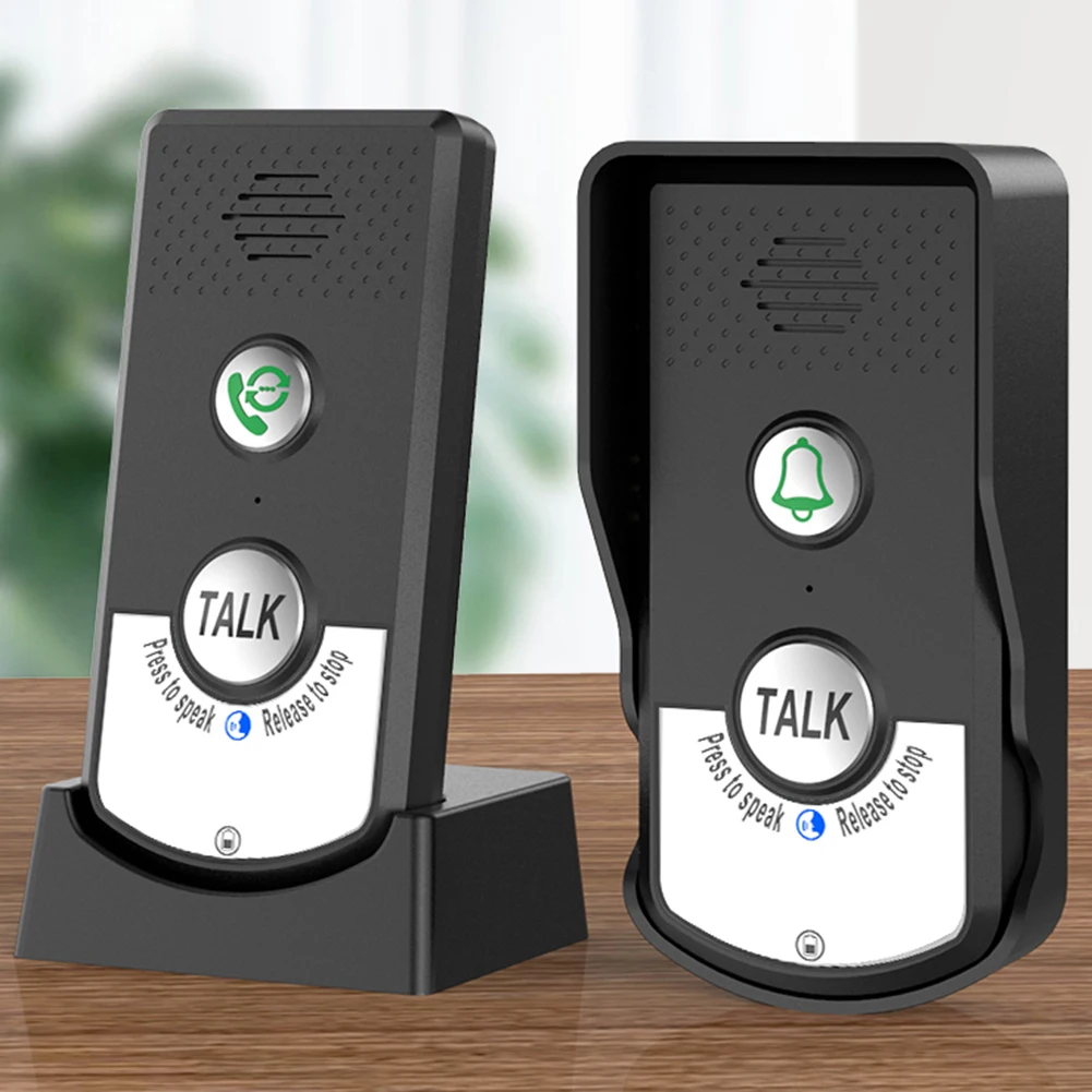 2 Way Voice Intercom Wireless Voice Intercom Doorbell System Unit for Home Hospital Hotel Call Door Chime