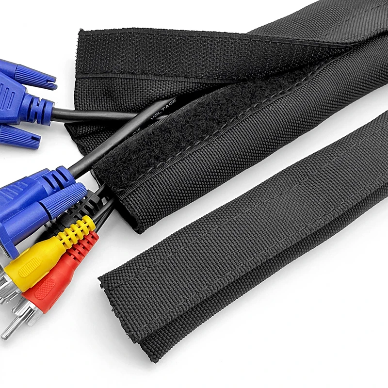 Self Adhesive Velcros Cable Harness Sheath 10 20 30 40 50-140mm 1-10M Insulation Flexible Nylon Cloth Wire Organizer Protector