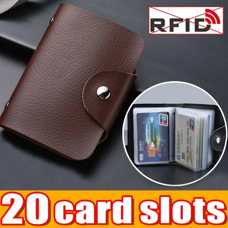 

1/2pcs 24bies PU Leather Card Holder Large Capacity Credit Card Organizer Business ID Cash Storage Wallet Card Case Pocket Pouch