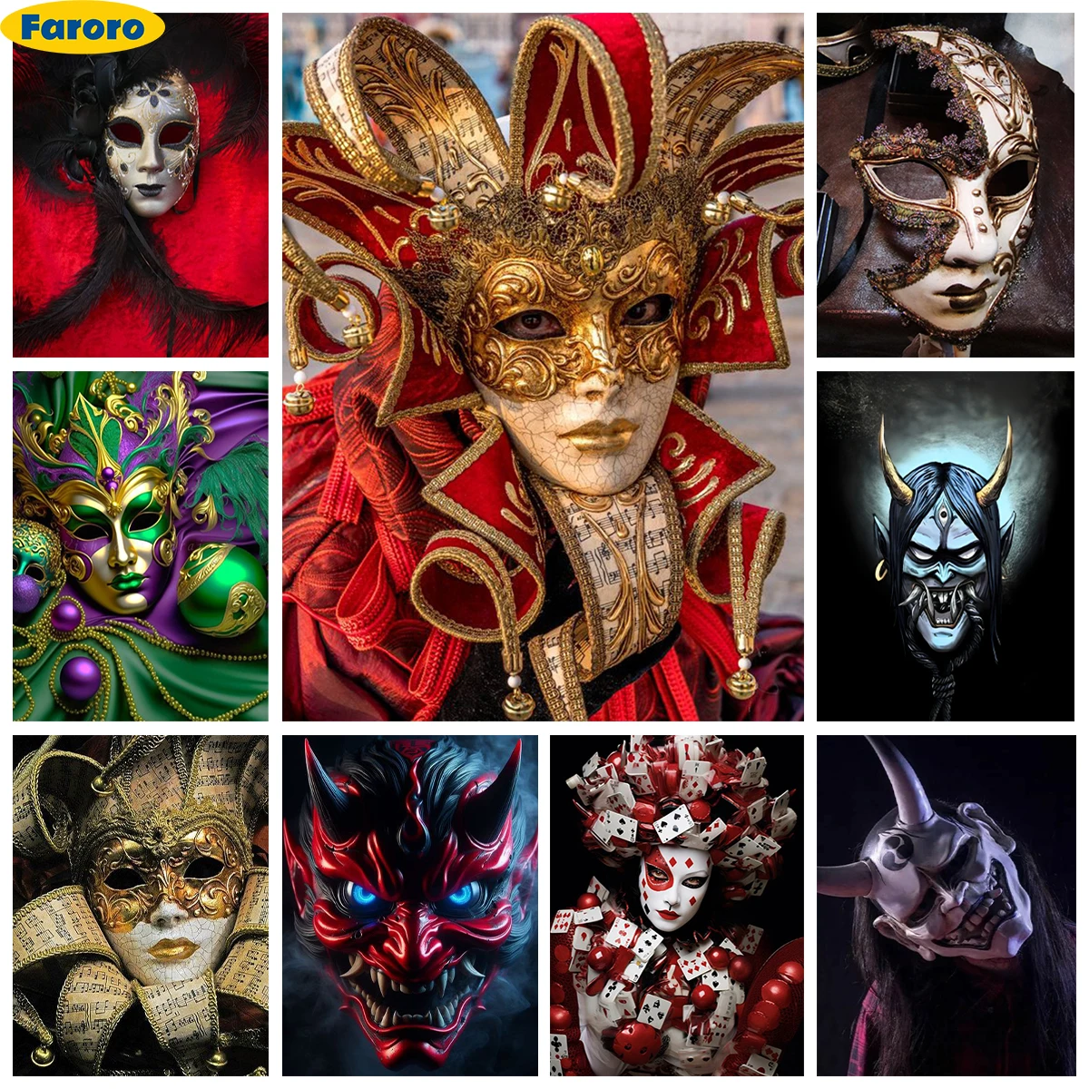 Ghost Mask 5D Diamond Painting Horror Mask Diy Diamond Embroidery Cross Stitch Grimace Picture Home Wall Decor Halloween Gift