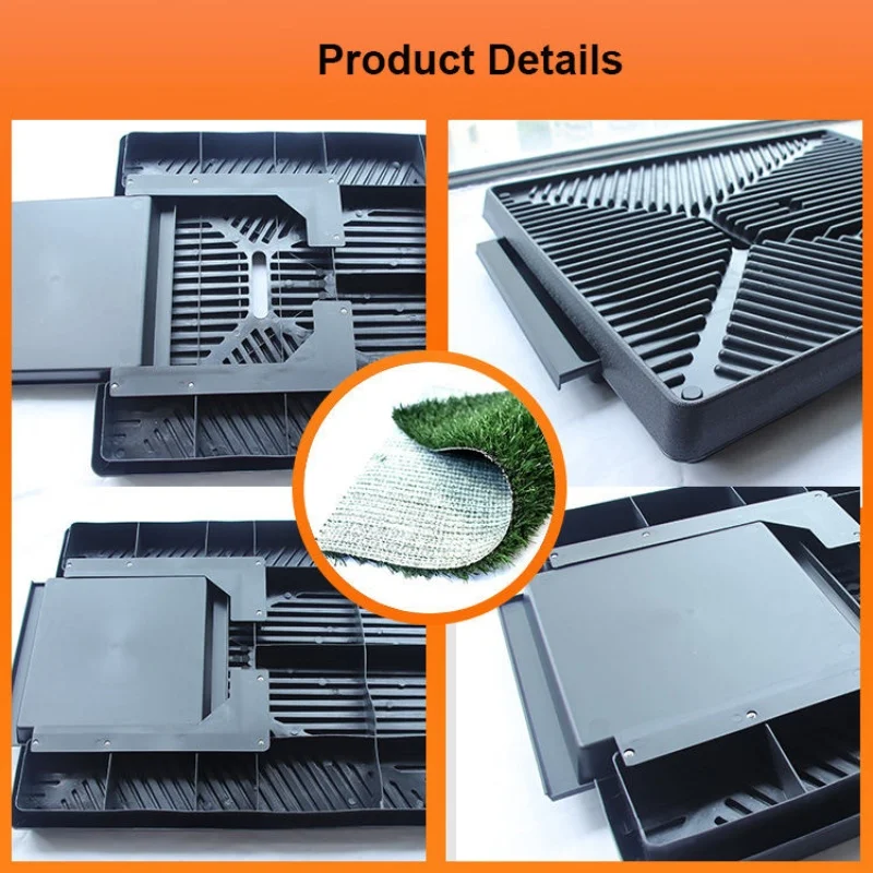Large Dog Grass Pad Artificial Grass Mats Training Grass Washable Pee Pad with Tray Box for Indoor Outdoor Dog Toilet