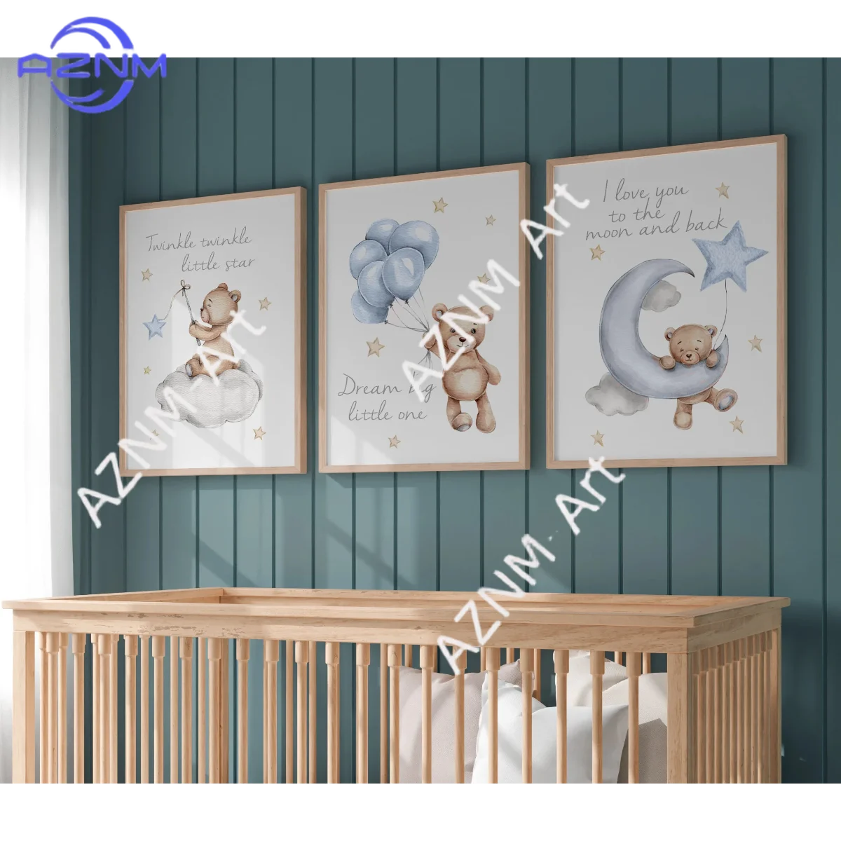 Baby Nursery Gender Neutral - Набор из 3-х принтов для детской