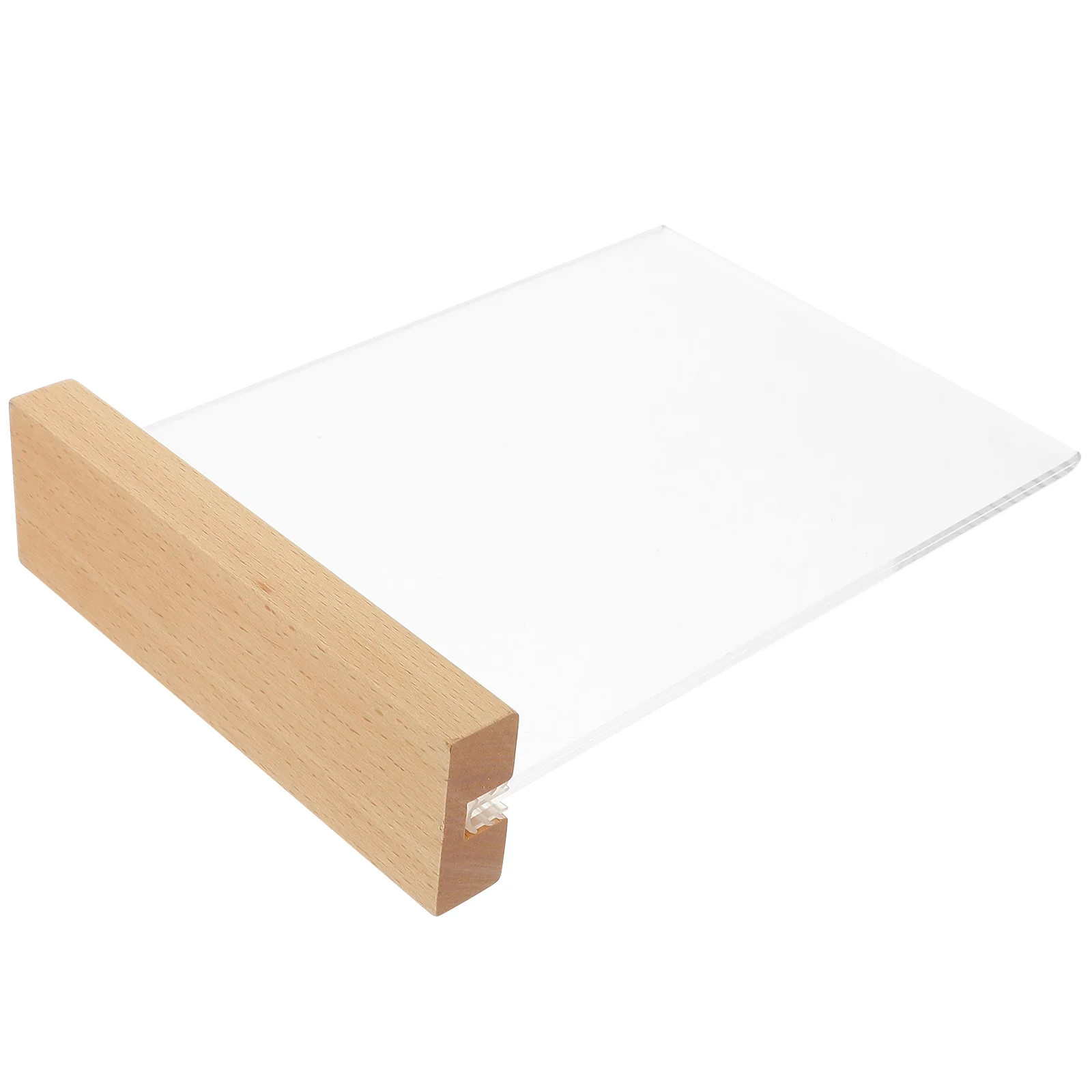 

Clear Menu Display Stand Desktop Poster Holder Acrylic Sign Holder for Restaurants with Wood Base acrylic display stand