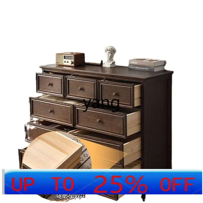 

LTT American solid wood chest retro entrance cabinet master bedroom storage cabinet