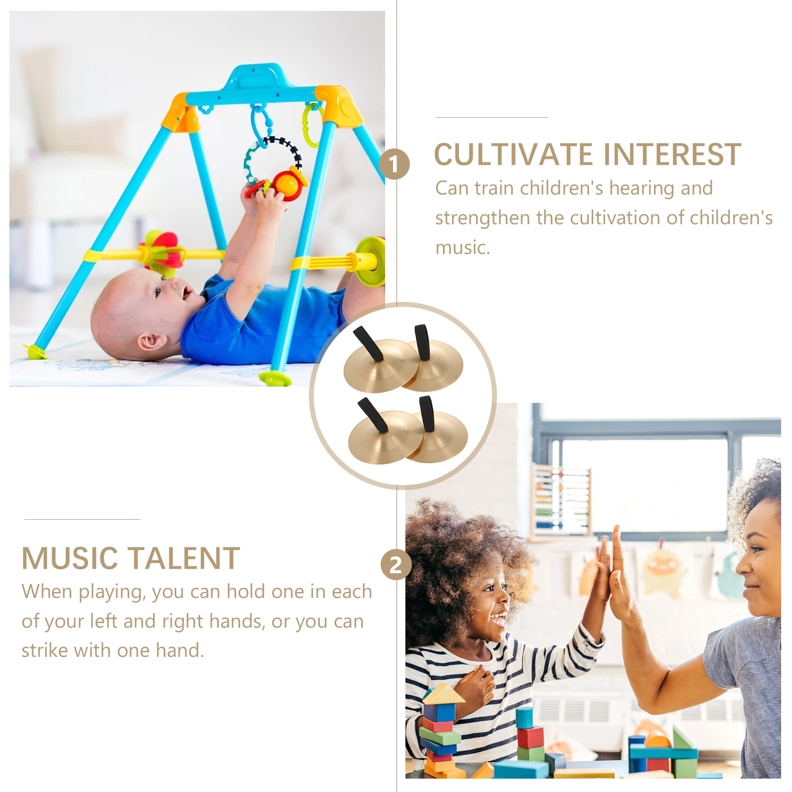 

10Pcs Mini Finger Cymbals Children Percussion Instrument Copper Sound Kids Musical Instrument for Dance Party Fun