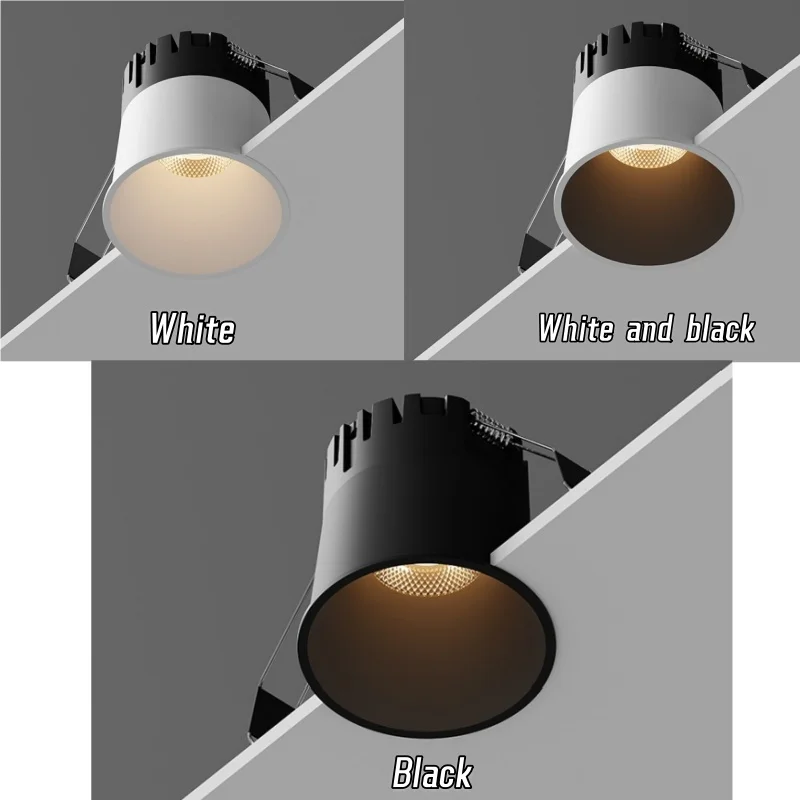 Lampu Sorot COB Anti-silau Mini Terintegrasi 3W 7W 10W 12W 15W LED Downlight Dapat Diredupkan 18W AC85-265V Penerangan Rumah Tangga dan Komersial