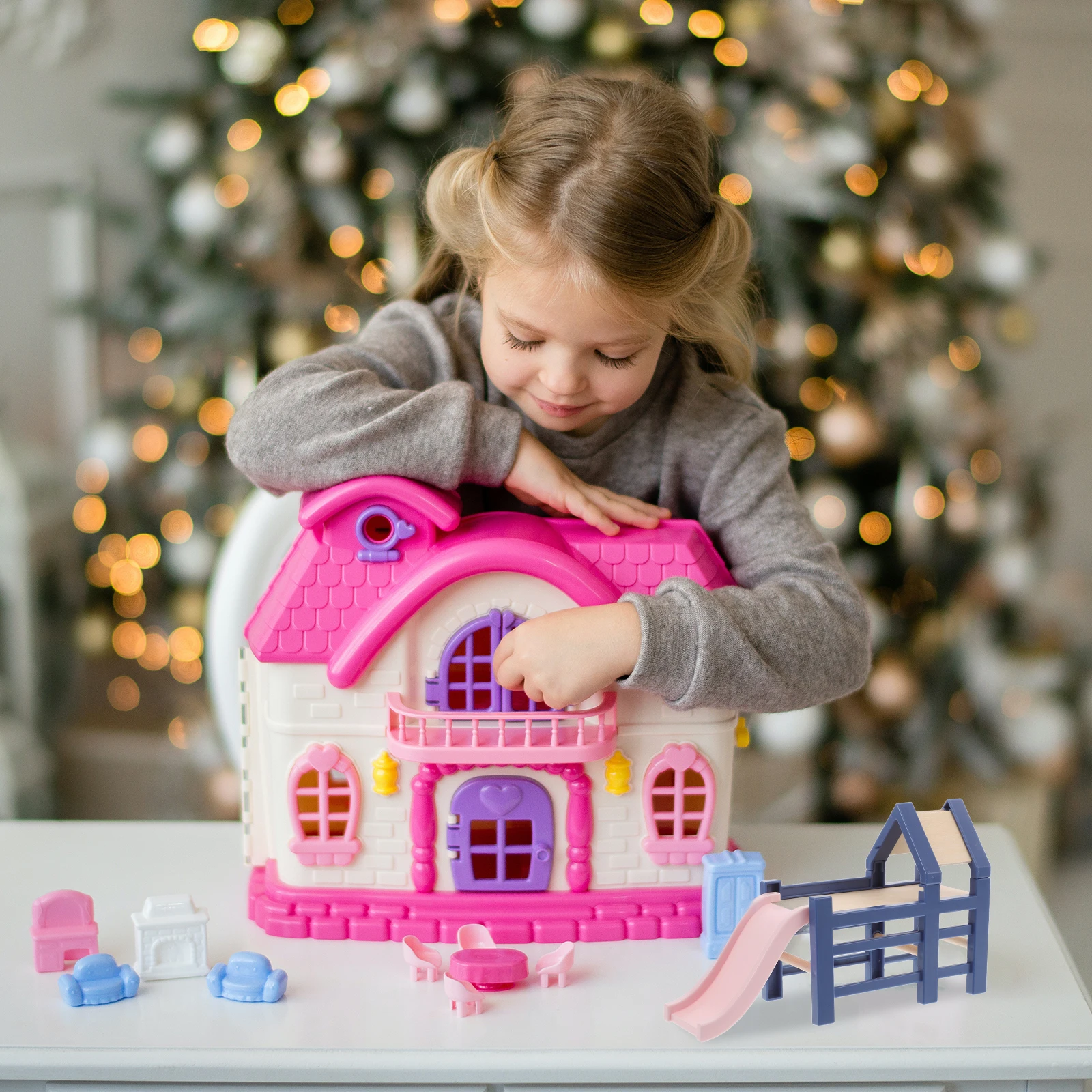 

Player Slide Ornaments Dollhouse Furniture Wooden Freestanding Playground Child