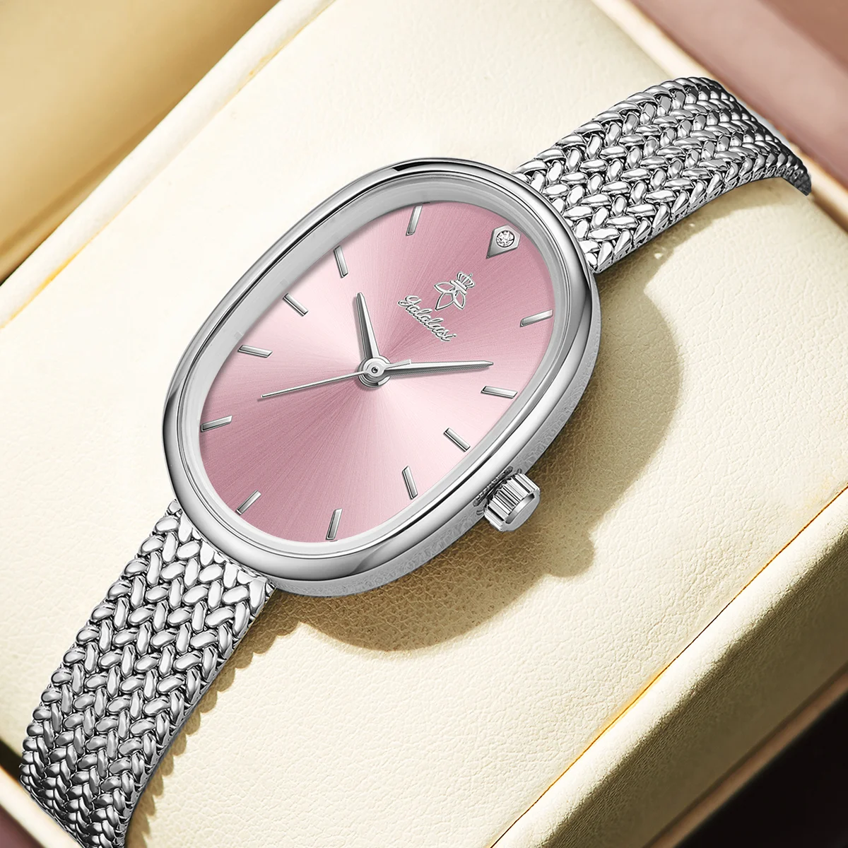 

YalaluSi модные женские водонепроницаемые кварцевые часы, ультратонкие металлические часы с плетеным ремешком, повседневные спортивные наручные часы, бесплатная доставка