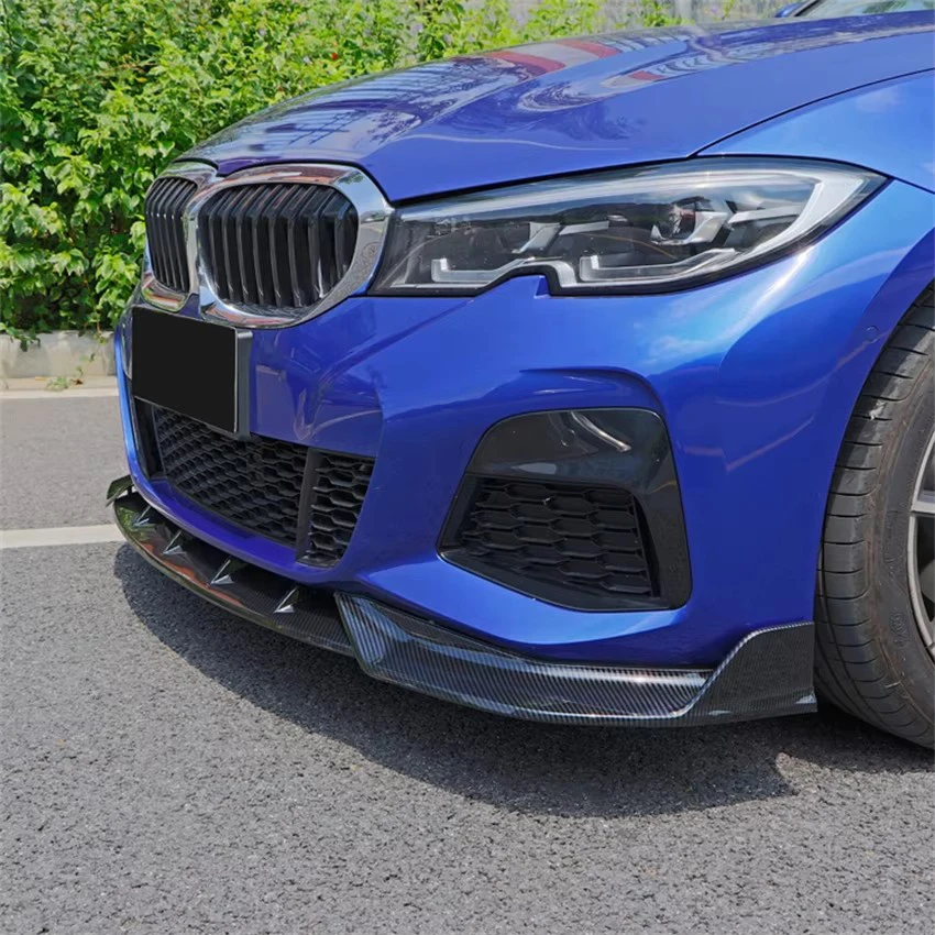 Przedni zderzak w stylu karbonowym Spoiler Splitter Dyfuzor Osłona Canards tuning Do BMW serii 3 G20 G21 G28 2019-2022 M Pack — zdjęcie 6