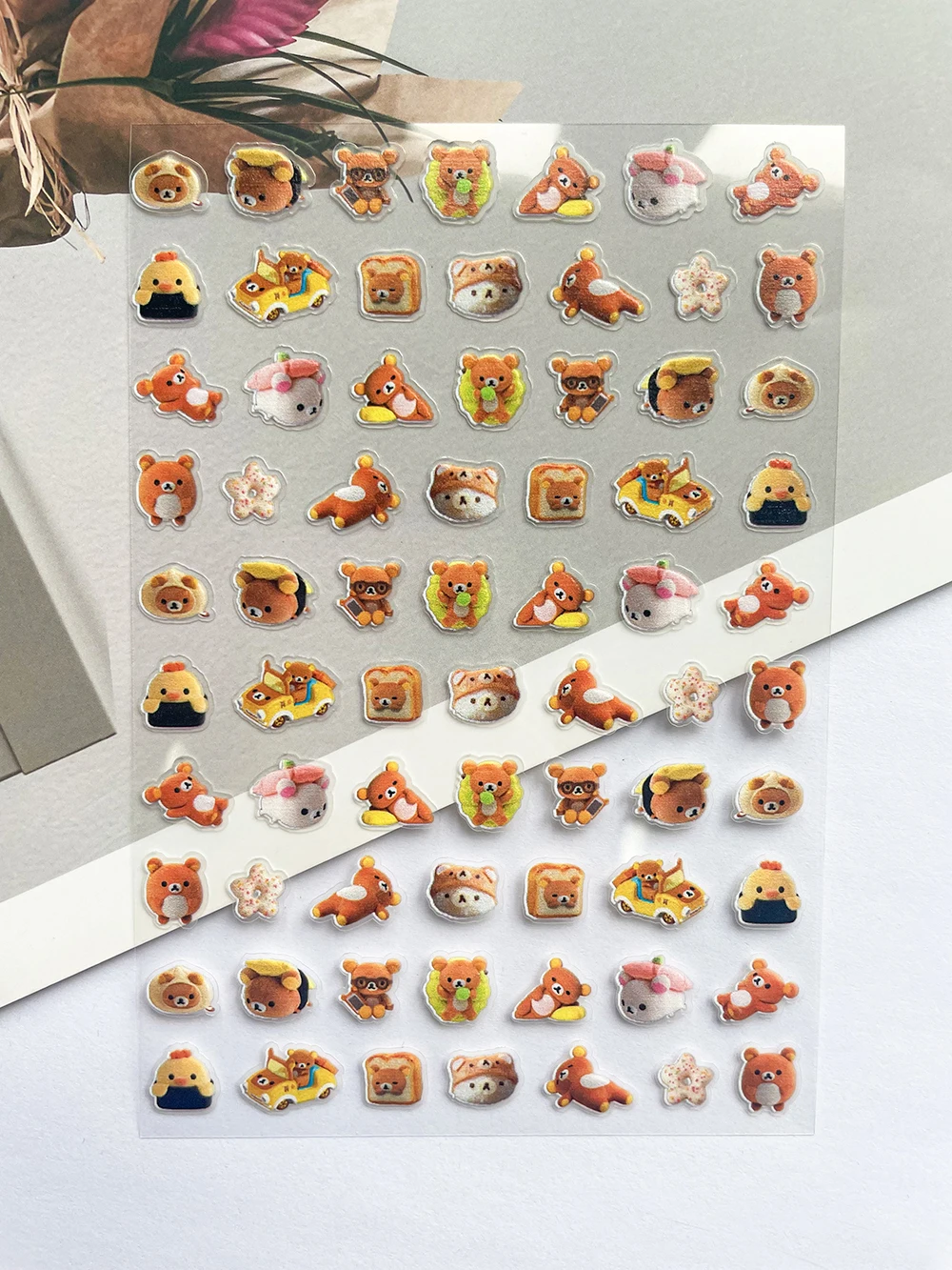 Kawaii Rilakkuma البسيطة البلاستيكية الأمتعة العلامات ملصقات مسمار الفن مقاوم للماء لعبة الدعائم الديكور Loptop باد جراب هاتف زجاجة ملصق #4