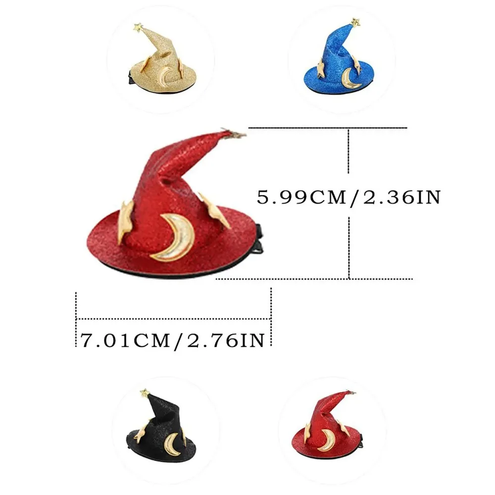 Halloween Bruxa Chapéu Costume Prop, grampos de cabelo das mulheres, Mago Chapéu, Grampo de cabelo, Cabeça Acessórios
