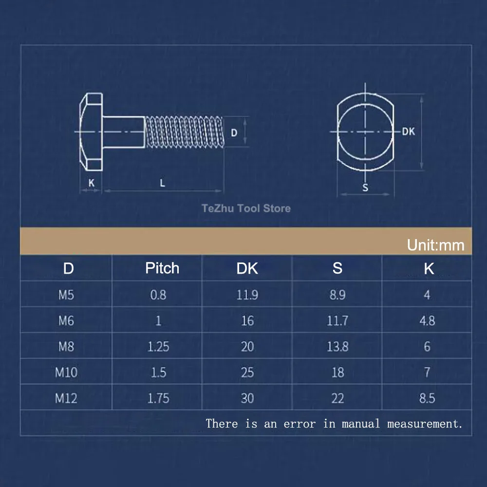 M5 M6 M8 M10 M12 A2-70 304 Stainless Steel T-Slot Chute Rail Rod T Shape Type Rectangle Square Head Screw Bolt