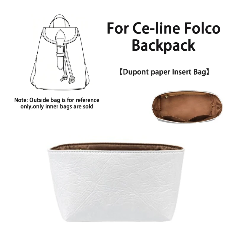 EverToner Practical Dupont Paper Liner Bag for Ce-line Folco Backpack Ideal Makeup Toiletries Travel Essentials with Lightweight
