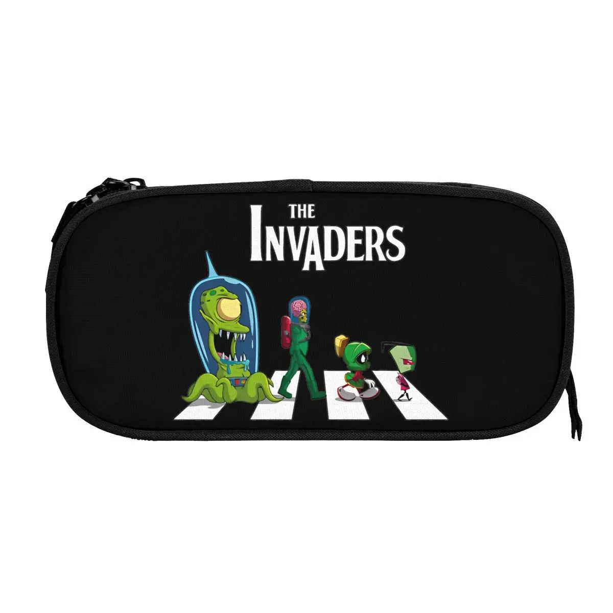 The Invaders Crosswalk Invader Zim Pencil Cases Fashion Pen Box Bag Girl Boy Large Storage School Supplies Cosmetic Pencil Pouch