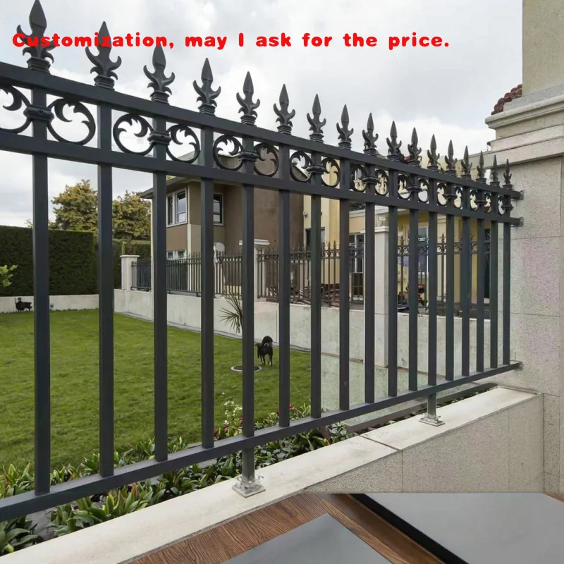 custom.Galvanized Steel Outdoor Building Fence and Guardrail Assembly Splicing Fence Pointed Spear Fence Iron Gate