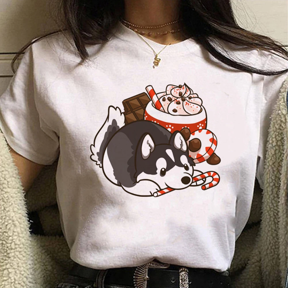 Top Gráfico Pomeranian para Mulher, Streetwear Anime Japonês, Roupa Feminina, Designer