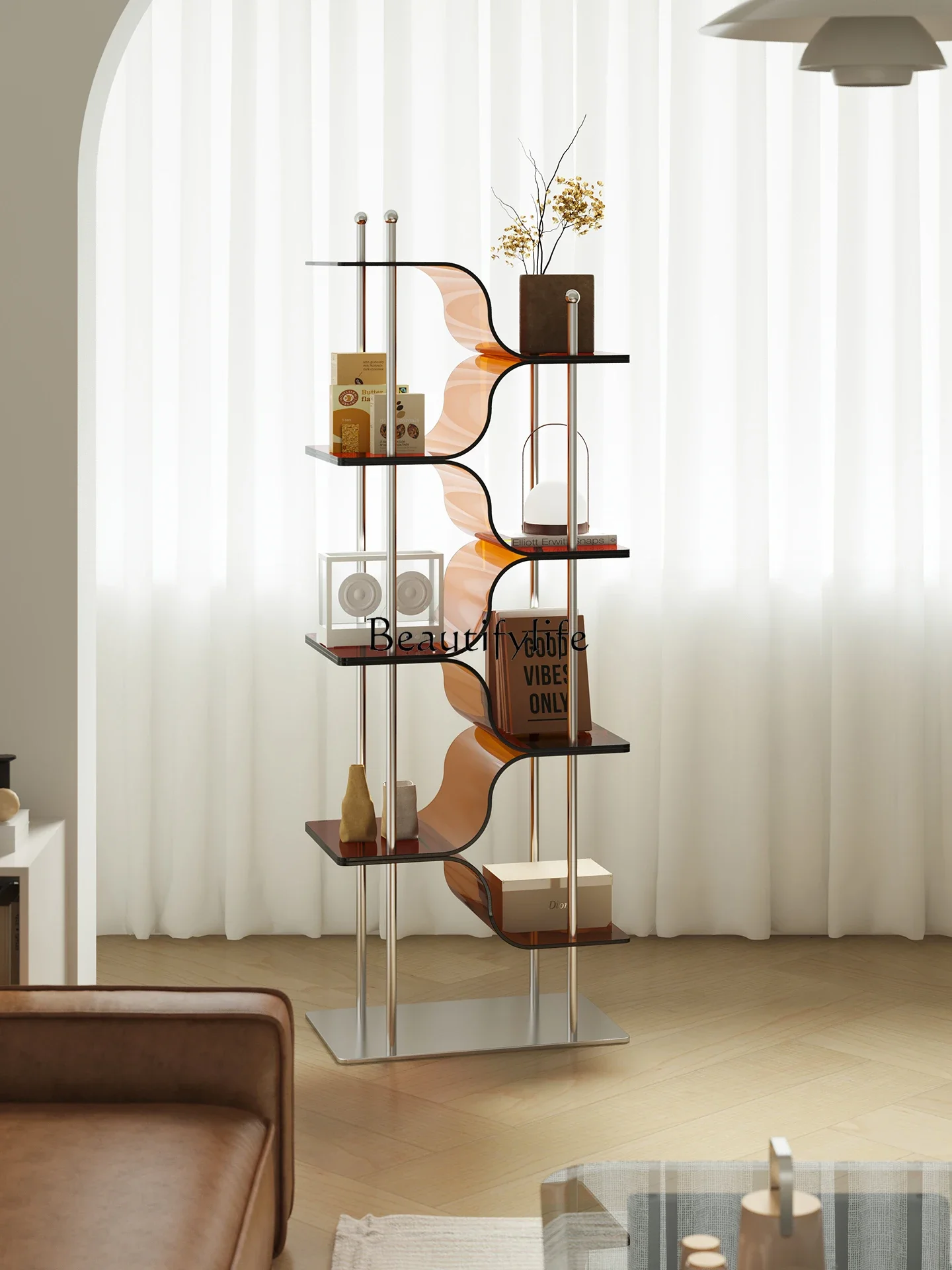

Acrylic Vintage Style Storage Rack Home Storage Display Rack Bookshelf